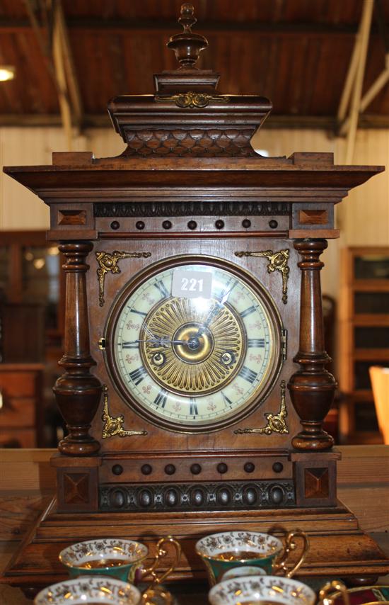 German walnut mantel clock